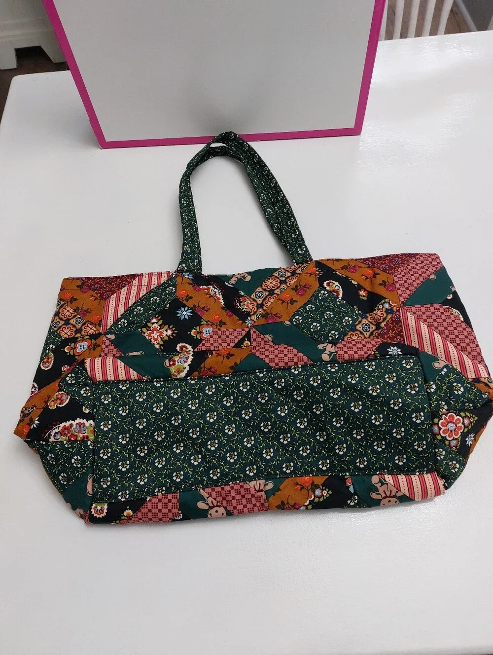 Vera Bradley Anthropologie Hathaway Tote Lattice Patchwork Mistletoe NWT